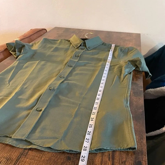 Short Sleeve Plain Oxford Muscle Shirt - Picture 10 of 10